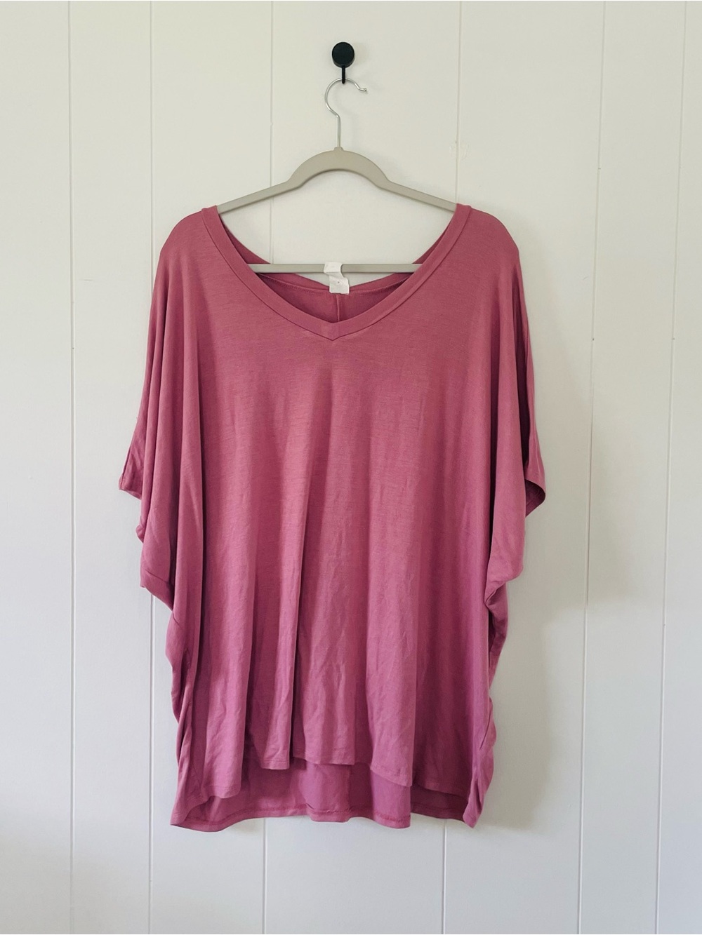Honeyme Dusty Rose V-Neck Dolman Sleeve Top